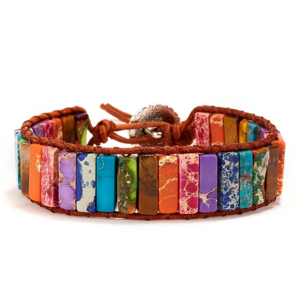 

Belleper 7 Chakra Bracelets Women Men Punk Street Style Boho Jewelry Handmade Bangles Natural Stone Braided Rope Accessories