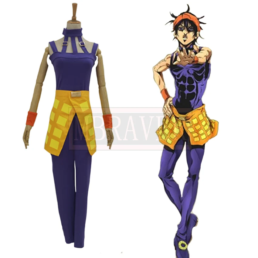 JoJo JoJo's Bizarre Adventure Narancia Ghirga Cos Cosplay Costume Party Christmas Halloween Custom Made Any Size