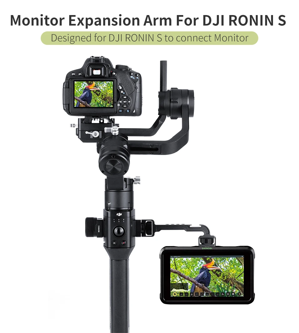 UURig DH11 For DJI Ronin S SC Camera Monitor Extension Arm Microphone Video Light Bracket Gimbal Accessory With Cold Shoe Mount