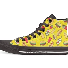 Высокие парусиновые туфли на плоской подошве; повседневные кроссовки унисекс на заказ; Прямая