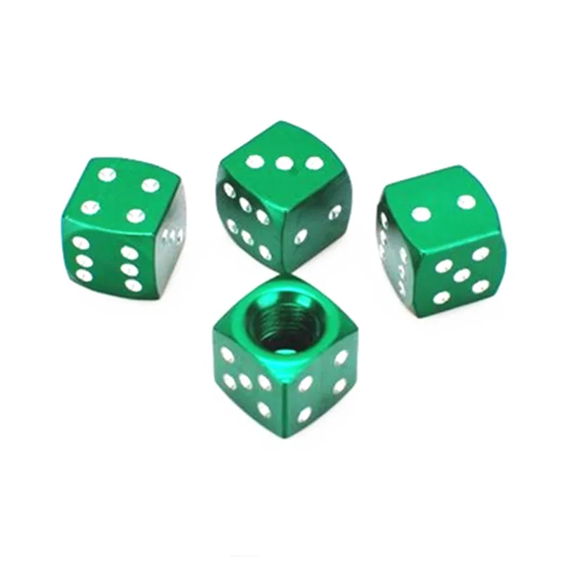 4 x RED Dice Dust Valve Caps novelty