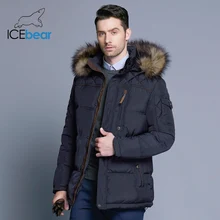 ICEbear 2018 Fashion Winter New Jacket Men Warm Coat Fashion Casual Parka Medium Long Thickening Coat