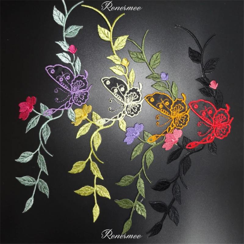 Butterflies Flowers Patches Clothes Embroidered Craft New Iron On Lace Sticker Butterflies Flowers Patches Clothes Embroidered Craft New Iron On Lace Sticker
