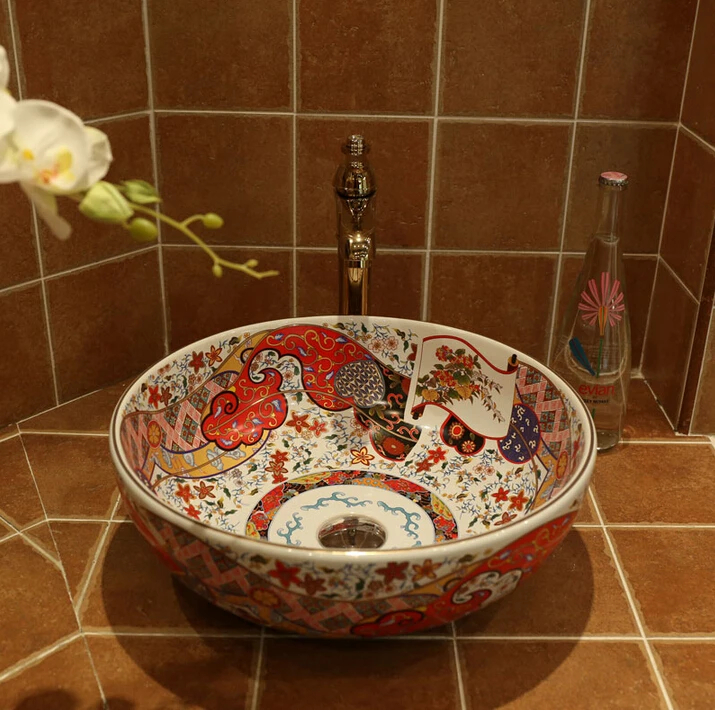 

Retro Ceramic Art Basin Counter Basin wash