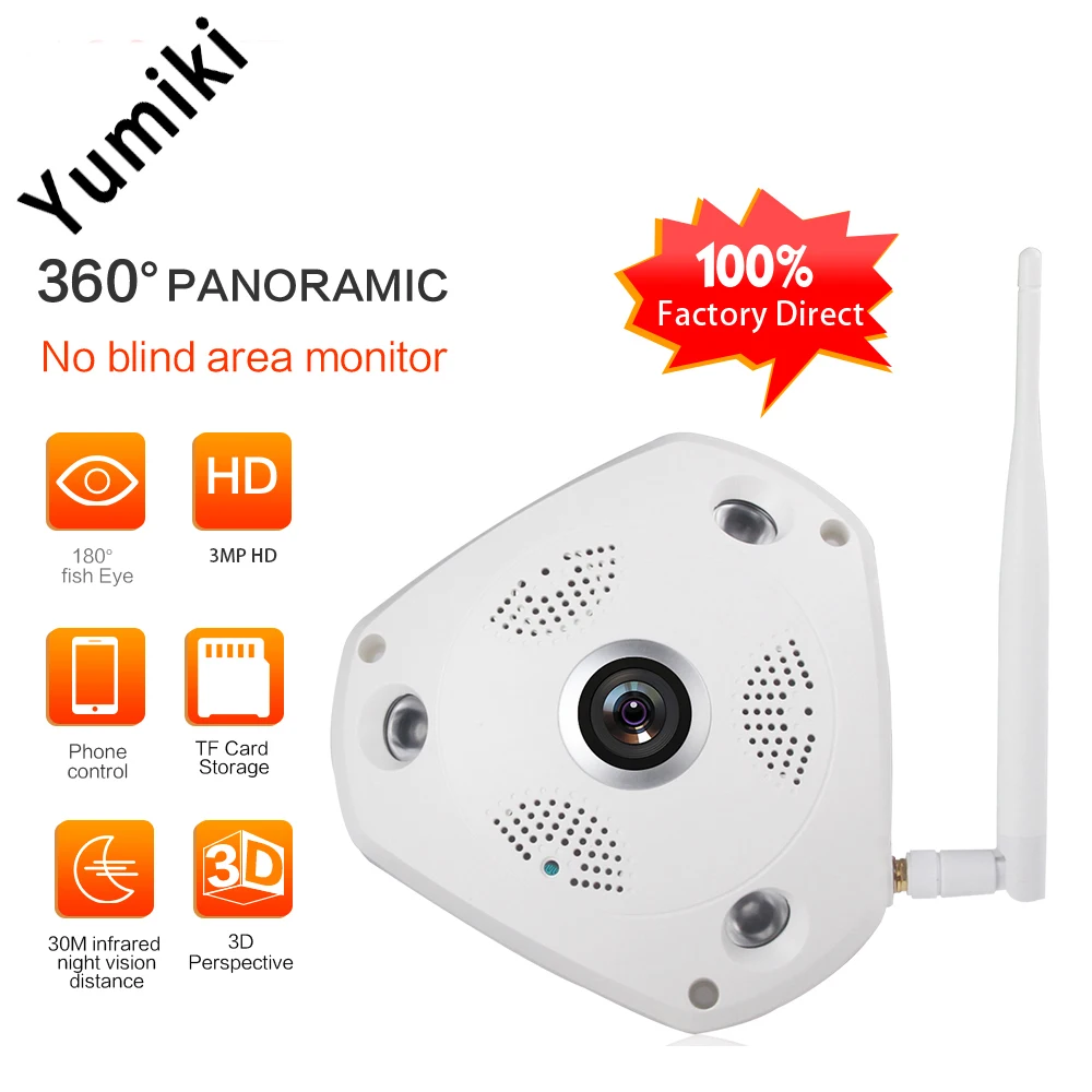 imágenes para Yumiki 360 Grados VR Cámara IP 2MP 3MP HD de La Visión Nocturna CCTV Cámara Del Bebé Monitor de Seguridad Para el Hogar de Peces Ojos Lente IP Cam imágenes para Yumiki 360 Grados VR Cámara IP 2MP 3MP HD de La Visión Nocturna CCTV Cámara Del Bebé Monitor de Seguridad Para el Hogar de Peces Ojos Lente IP Cam