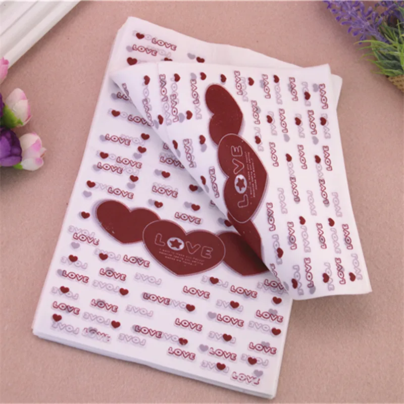 2016 New Style Wholesale 100pcs/lot 15*20cm Brown Lovely Heart Plastic Package Bags Favor Christmas Candy Packaging Bags