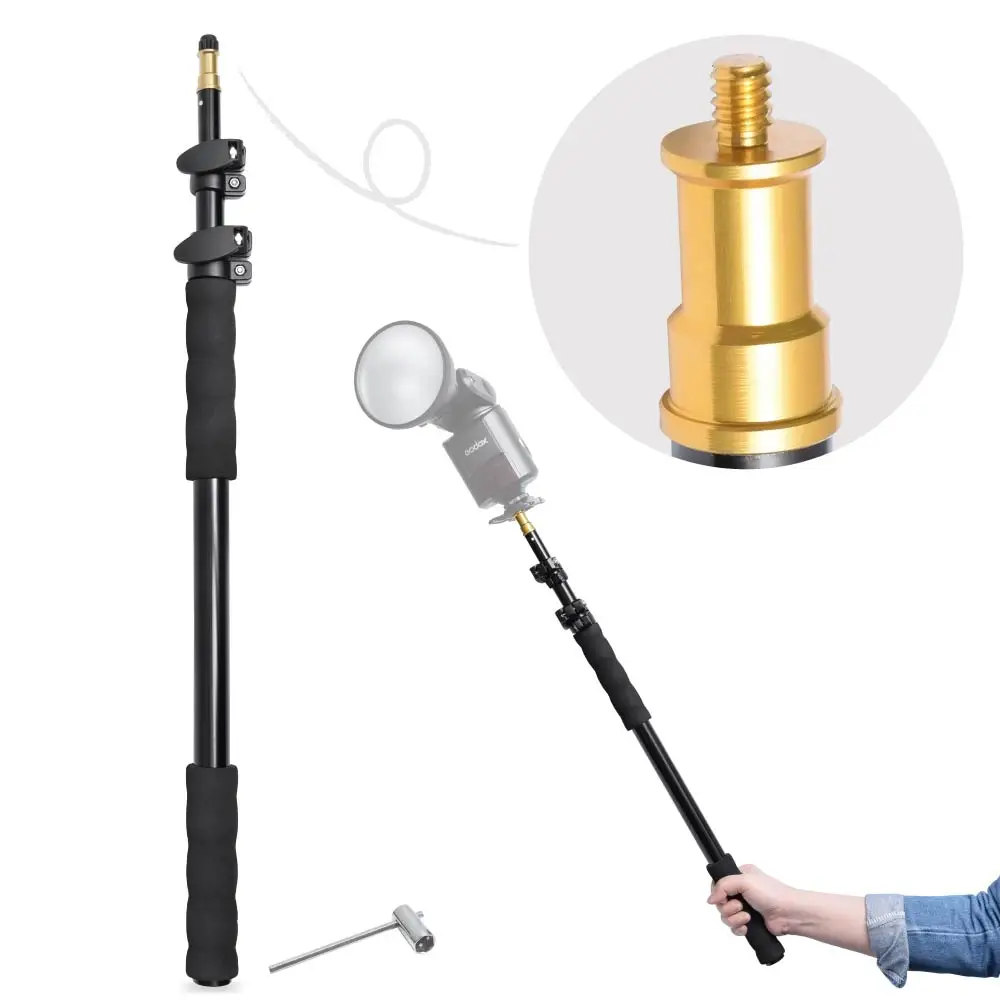 Fotoconic 158cm Aluminum Alloy Telescopic Light Boom Pole Holder Stick Extension Support Rod