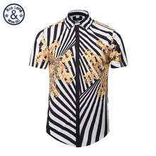 Весенняя Новинка г. Mr GUGU& Mis GO рубашки Versa с 3D принтом зебры и цветов мужские новые рубашки с коротким рукавом