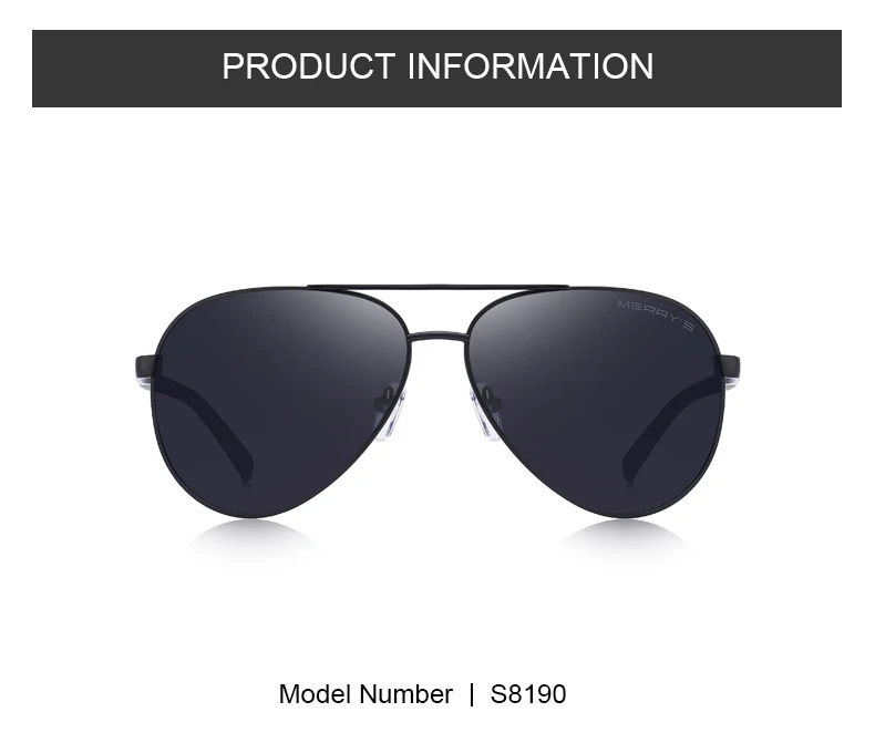 MERRYS, дизайнерские мужские классические солнцезащитные очки пилота, HD поляризационные солнцезащитные очки для вождения TR90, защита от уф400 лучей, S8190