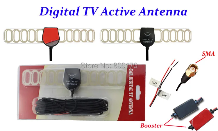 

New ! 5M DVB-T ISDB-T Digital Car TV Active Antenna with Retail Packaging, Booster Amplifier, SMA connector+Free shipping