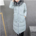 Зимняя куртка пальто женские парки Большой с капюшоном женская верхняя одежда свободная одежда CC299 - Цвет: Blue