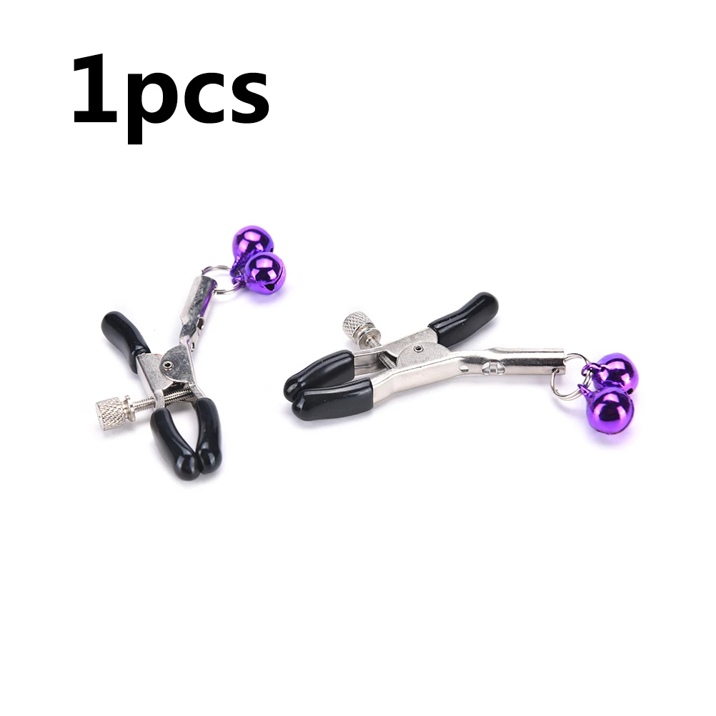 1 pcs Nipple Clips 2 Bells Women Fetish Flirt Breast Clamps Exotic Accessories Random Color