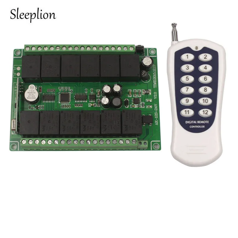 

Sleeplion DC 12V 12 CH Channel Relay Wireless RF Remote Control Switch Transmitter+Receiver
