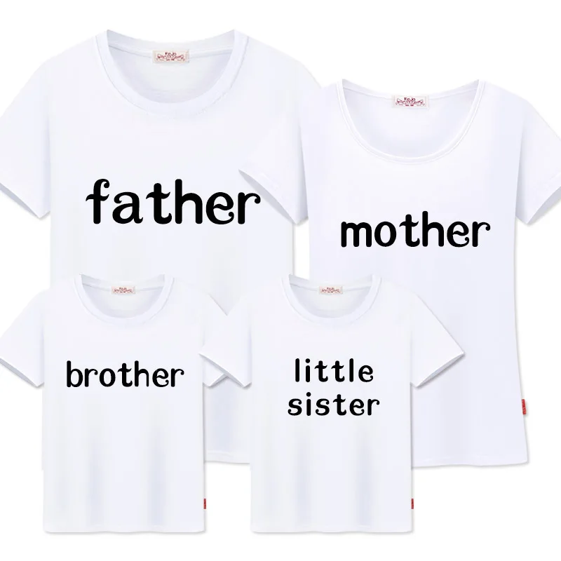 

Family Matching Clothes Family Look Dad Mom Matching Outfits Father Mother Daughter brother little sister 2019 new t-shirts