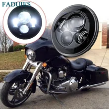 FADUIES 7 Inch Black Motorcycle Led Headlight H4 High Low Beam 7” Round Led Daymake Headlamp For Harley Davidson Led Headlamp