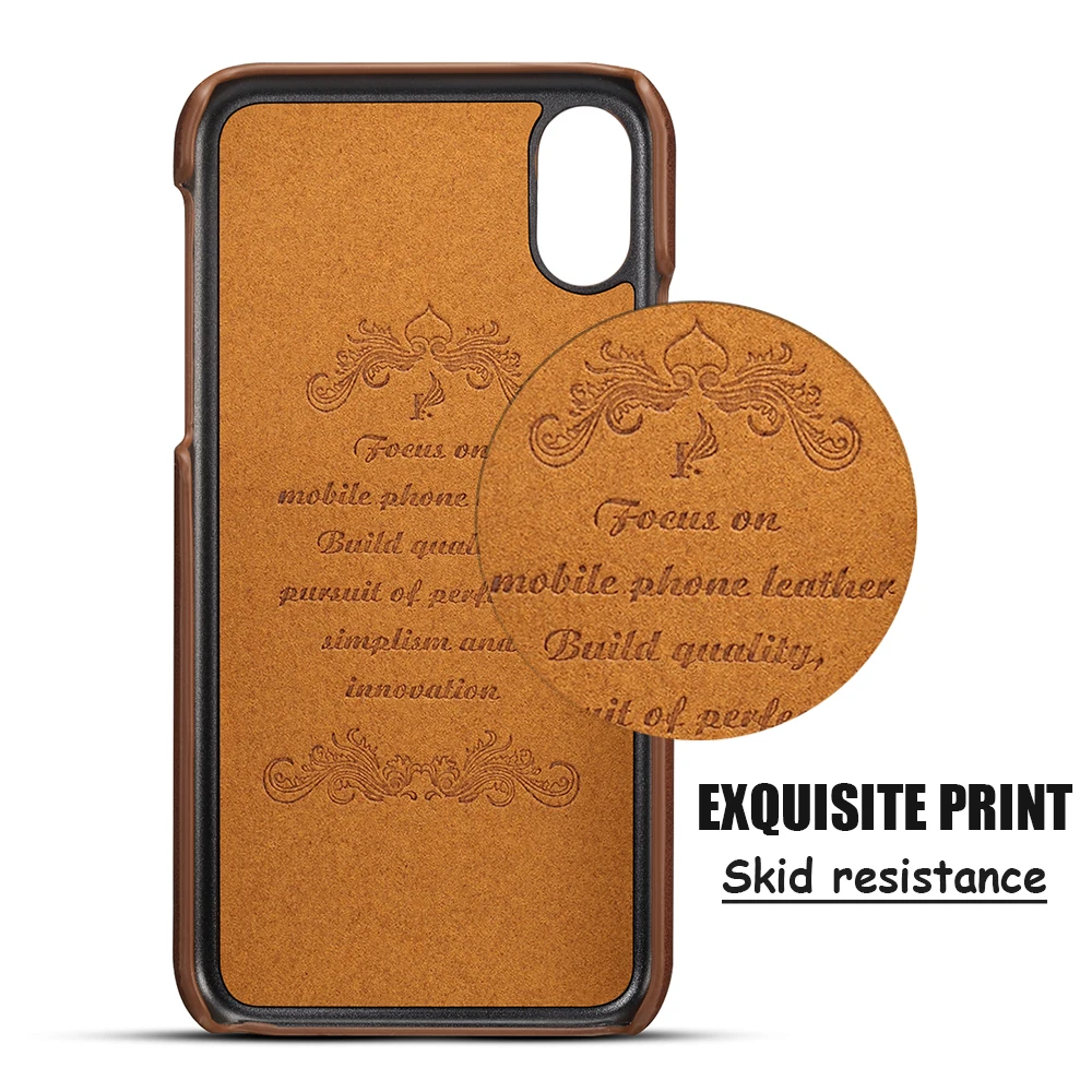 KIPX1014_6_Slim Leather Back Cover For iPhone X Cow Case Ultra Thin Wallet Card Holder Back Covers For iPhone 10