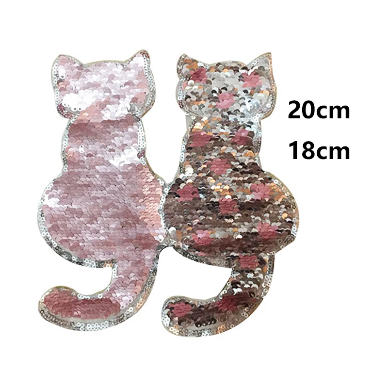 Iron-on Patch Cats with Reversible Sequins