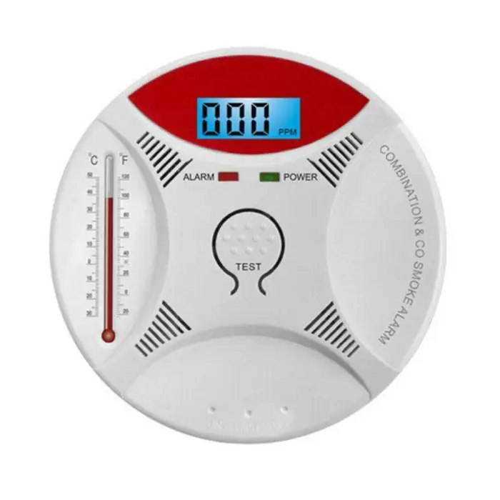 

Combination Carbon Monoxide Smoke Alarm Poisoning 3 - 0.5KHZ Sensor White 5~40C 85dB Indoor Smart Detector
