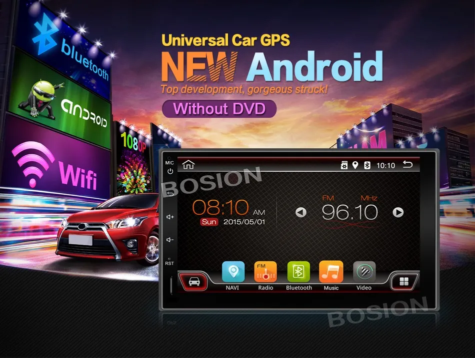 Excellent 2G RAM Android 7.1 Auto Radio Quad Core 7Inch 2DIN Universal Car NO DVD player GPS Stereo Audio Head unit Support WiFi BT Camera 0