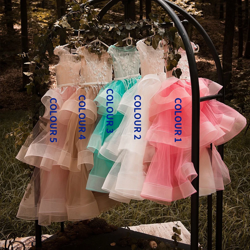 Новые Платья с цветочным узором для девочек розовые платья для первого причастия для девочек, бальное платье, пышные платья с бусинами, Vestido De Daminha