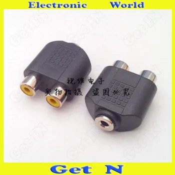 

10pcs Nickel Plated 1-to-2 Adapter Connector Converting 3.5mm Female to Dual RCA Female 3.5mm to RCA