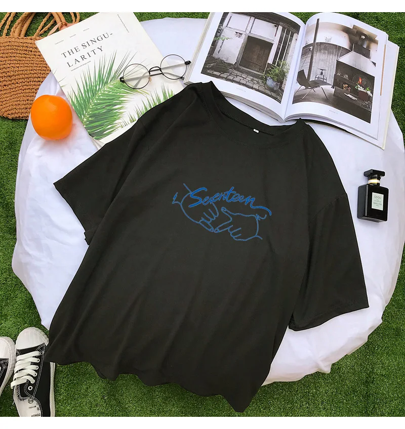 Kpop T-shirt Casual Korean Seventeen T Shirt Women Short Sleeve Harajuku Streetwear Loose Tee Shirt Femme Tumblr Camiseta Mujer (11)