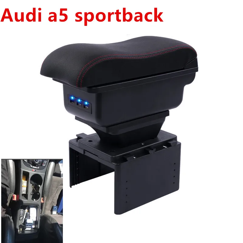 

For Audi a5 sportback armrest box USB Charging heighten Double layer Universal armrest box