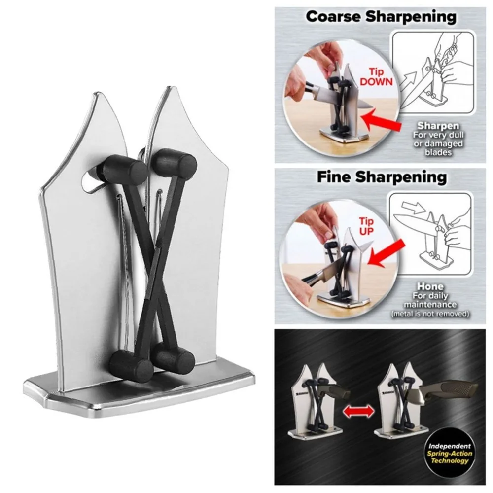 

Stainless Steel Kitchen Knife Sharpener Sharpens Hones & Polish Household Knife Sharpener Practical Sharpening Tools for Home