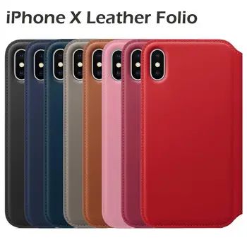 

Leather Flip Protective Original Cover Case For Apple iPhone X XS Max XS Flip Wallet Card Slot Case With Retail Box
