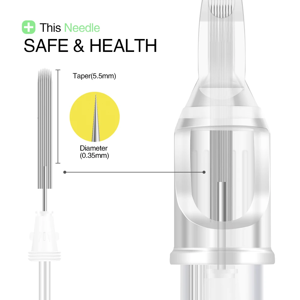 Клеймо 20 шт картридж иглы Одноразовые стерилизованные Перманентный макияж пирсинг иглы для татуировки пулемет EN08-CM