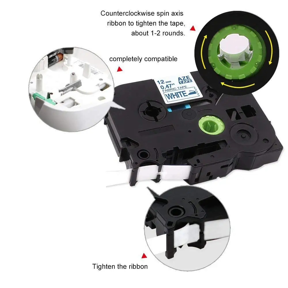 Oozmas 3 шт. 12 мм Совместимость Брат этикетки переводная картинка тканевая лента Tze-FA3 Tze-FA231 Tze-FA3R P touch этикетки ленты для принтеров
