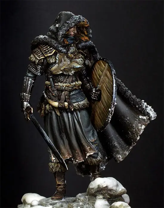 Free Shipping 1/24 Scale 75mm Resin figure Northern Knightin Model