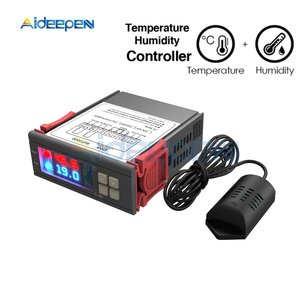 SHT2000 Digital Thermostat Humidistat Humidity Temperature Controller Regulator Thermoregulator Hygrometer AC 110V 230V 10A