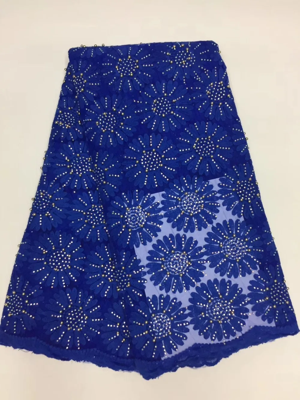 Free shipping 5 yards/set High quality African water soluble cord lace fabric with Rhinestones for wedding decoration | Дом и сад