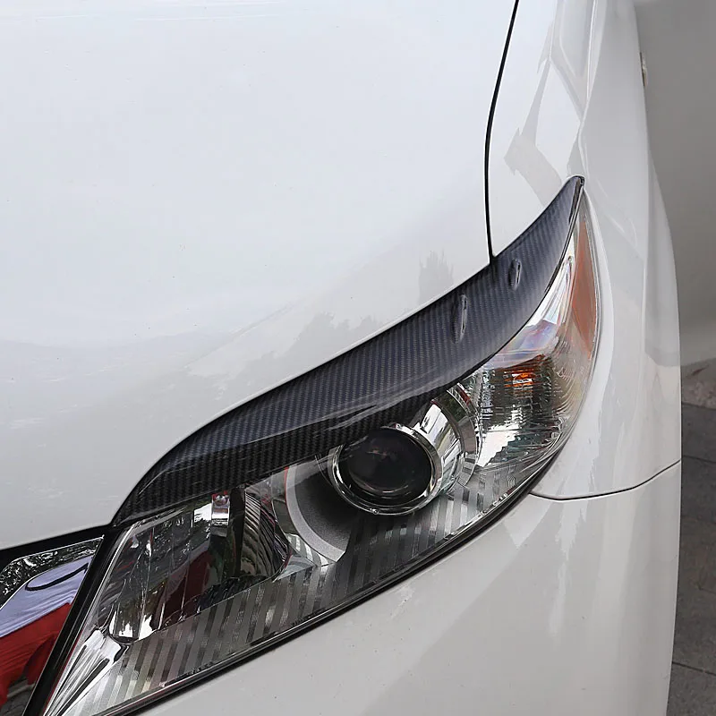 

lsrtw2017 car styling carbon fiber car headlight trims for toyota sienna 2011 2012 2013 2014 2015 2016 2017 2018
