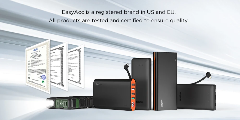 Easyacc 10000 мАч Мощность банка, Портативный 2-Порты ультра-тонкий из полимерных материалов ЖК-дисплей двойной Выход Тип-C 2.1A Зарядное устройство Внешнего Батарея 10000 мА-ч