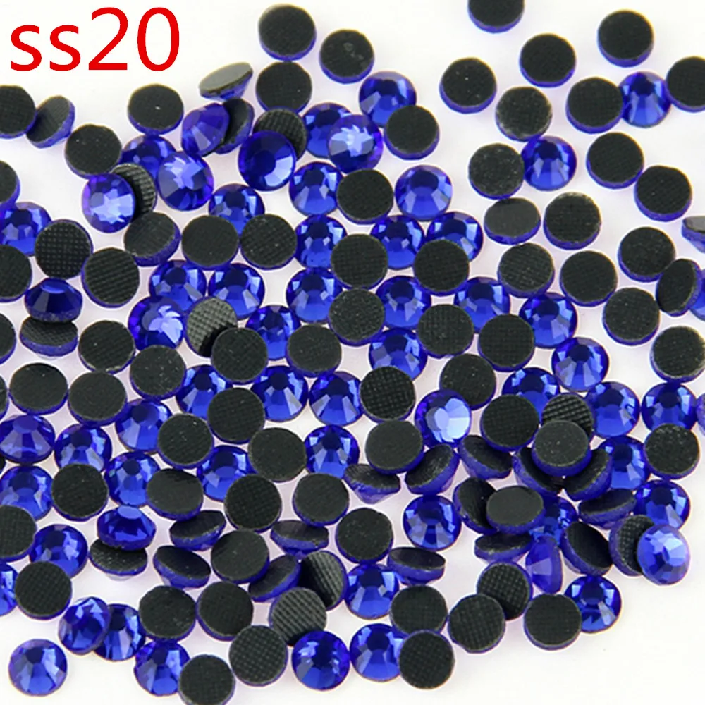 

100 Grosss Dark Sapphire Rhinestopne SS20 Crystal DMC HotFix Glass Rhinestones Iron On Shoes bags Handcraft DIY Accessories