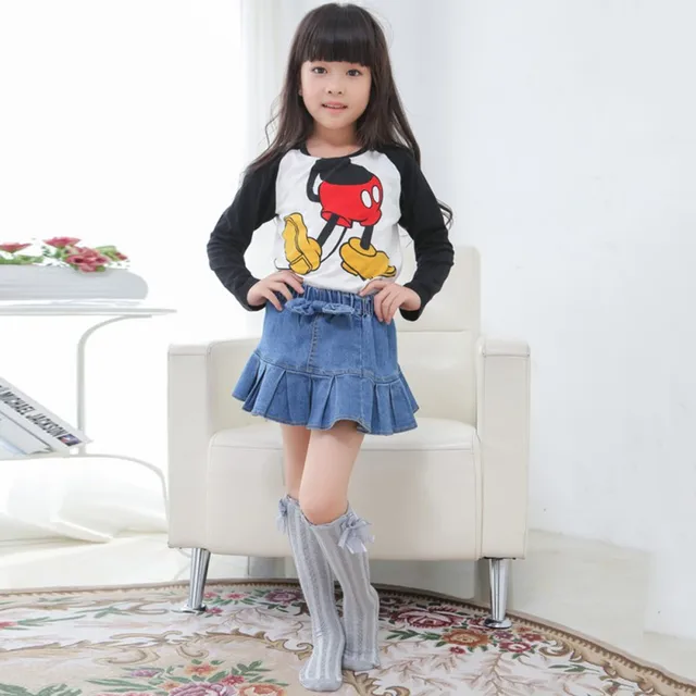 2017 New Fashion Toddlers Girls Cotton Socks School Knee High Bow