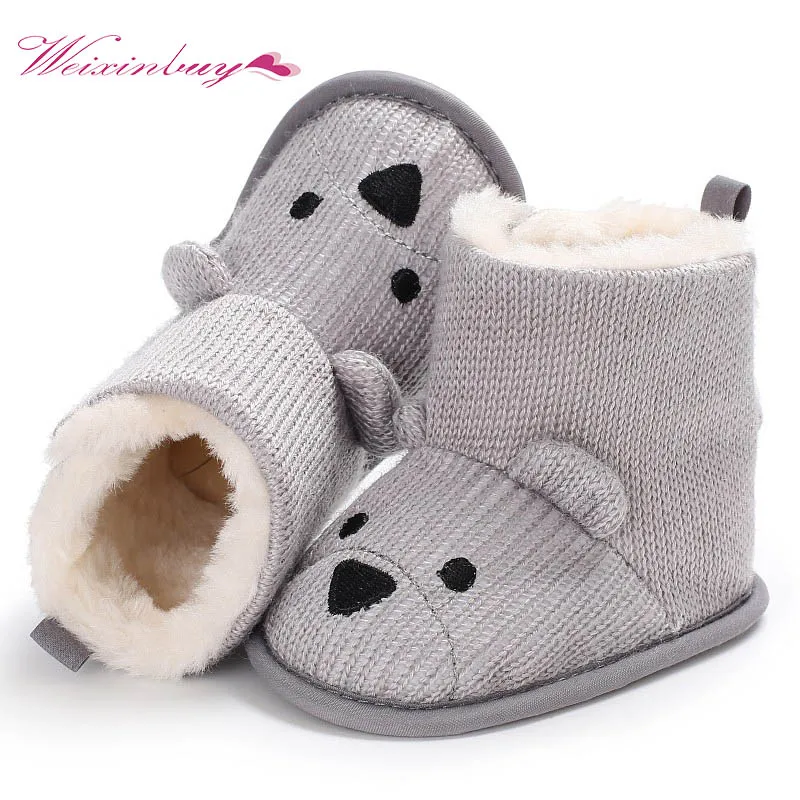 

Cartoon First Walkers For Baby Winter Shoes Boots Knitted Keep Warm Wool Booties Infant Toddler Newborn Booty