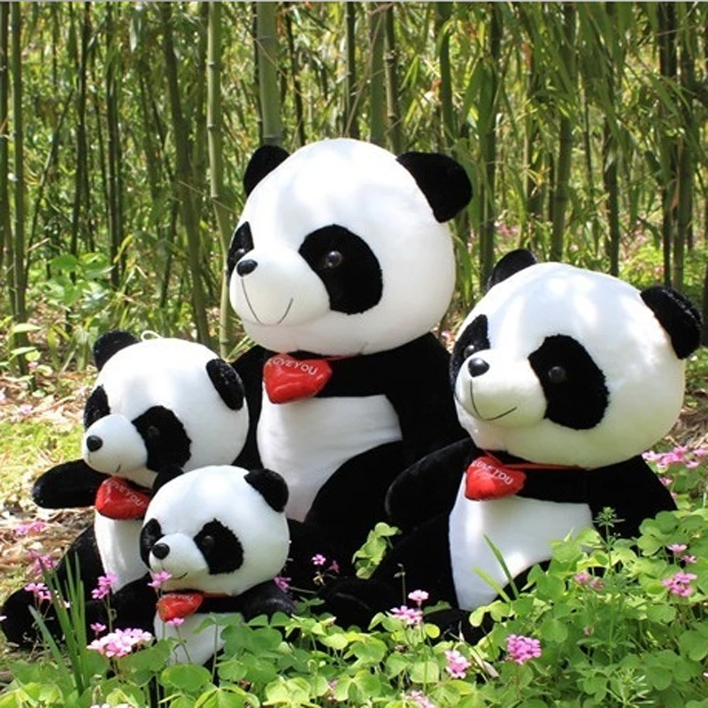 

IFSO NEW Soft Short Plush Panda Toys Lovely with I LOVE YOU Embroidery Words