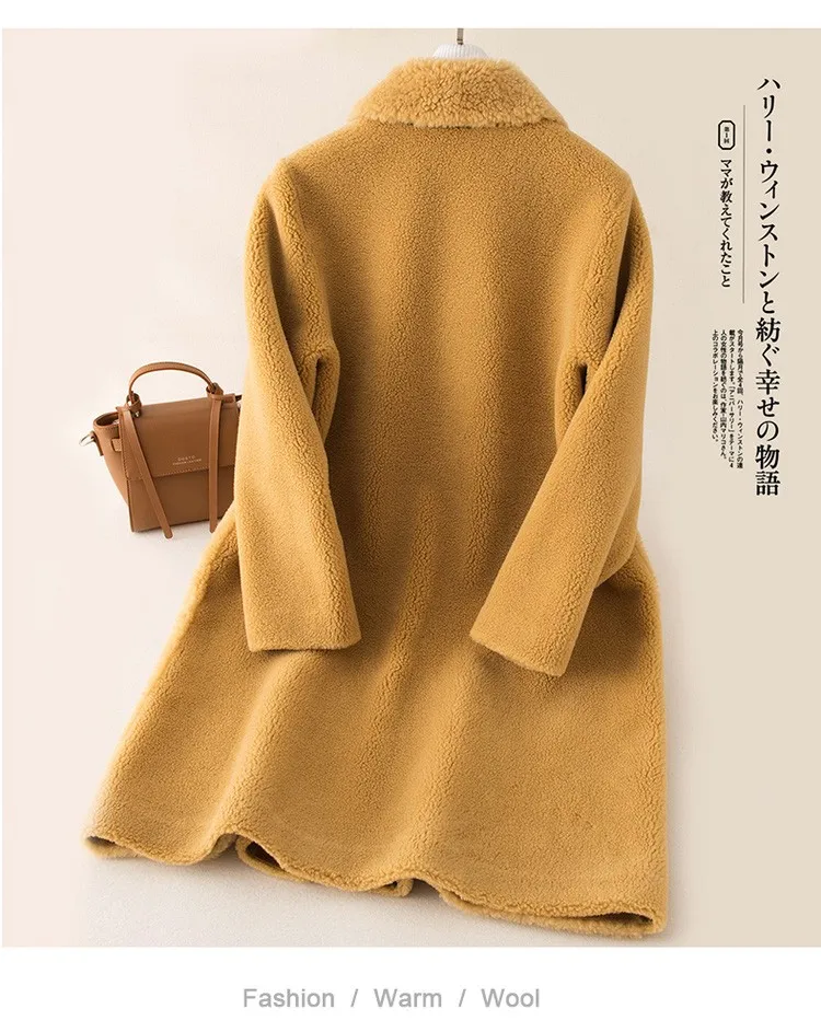 Для женщин простой классический толстый шерстяной флис А-силуэта пальто леди карман флисовая ткань из искусственного меха пальто, зимняя верхняя одежда#923