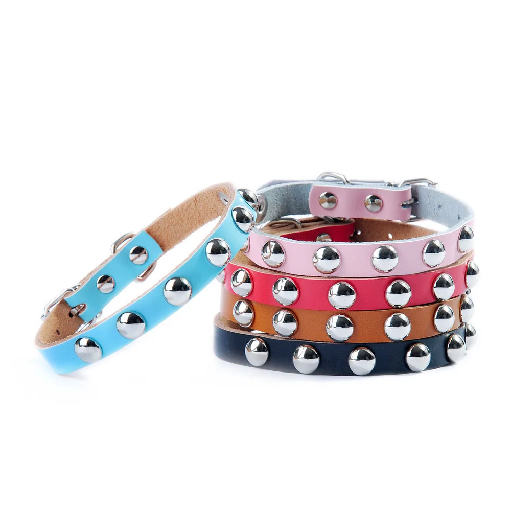 Genuine leather Dogs Collars Spiked Animals Necklace For Pets Collar