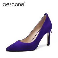 BESCONE New Fashion Women Pumps Sexy Thin Heels Pointed Toe Shoes Slip-on Wedding Party Office Tassels Outside Ladies Pumps A08