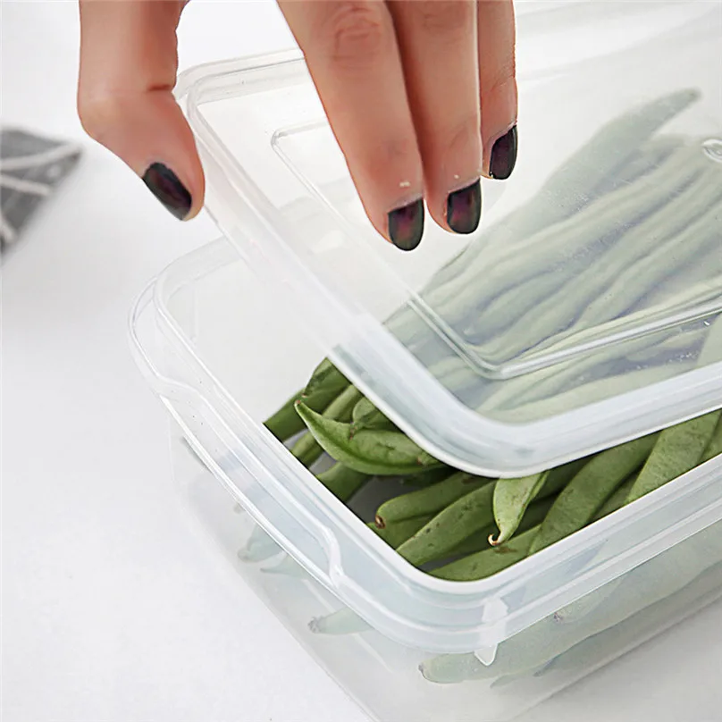 Kitchen Storage Boxes Single Layer Refrigerator Storage Box Airtight Food Storage Containers Crisper Plastic Box #4M02 (3)
