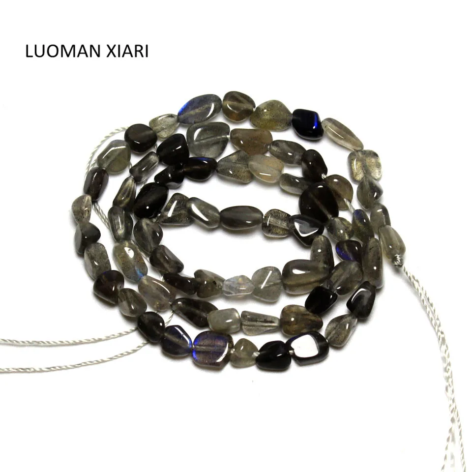 

Wholesale Gravel irregular Shape 5-7 mm Natural Black Spectrolite Stone Beads For Jewelry Making DIY Bracelet Necklace Strand