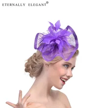Элегантный Высокое качество перья большой Gatsby чародейные Свадебные шляпы для женщин старинный головной убор 2403