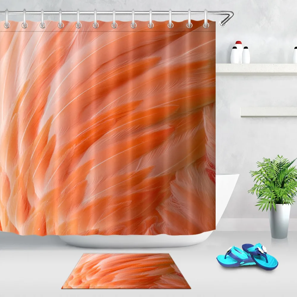 Lb Colorful Feather Of Bird Extra Long Shower Curtain Liner With