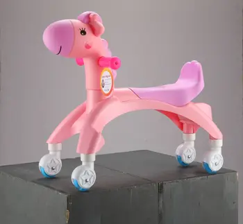 

Cartoon Children's Slide Car Pony Twister Unicorn Walking Car with Music Flash Wheel Power Wheels for Kids Baby Bicicle