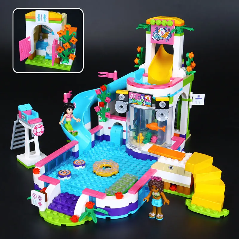 

Lepin 01013 589Pcs Girls Series The Heartlake Summer Pool Set 41313 Educational Building Kit Blocks Bricks Compatible Toys Gift