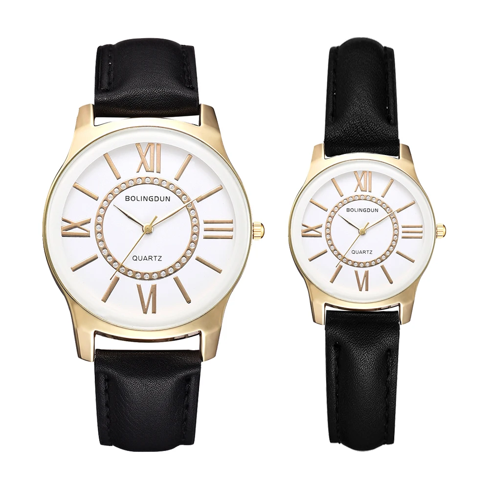 Подарки для мужчин часы простые элегантные 12 римских цифр Черные Водонепроницаемые парные часы Подарки для мужчин часы Pareja Пара часы
